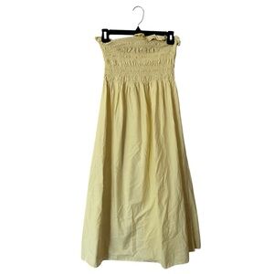 h&m yellow strapless sundress